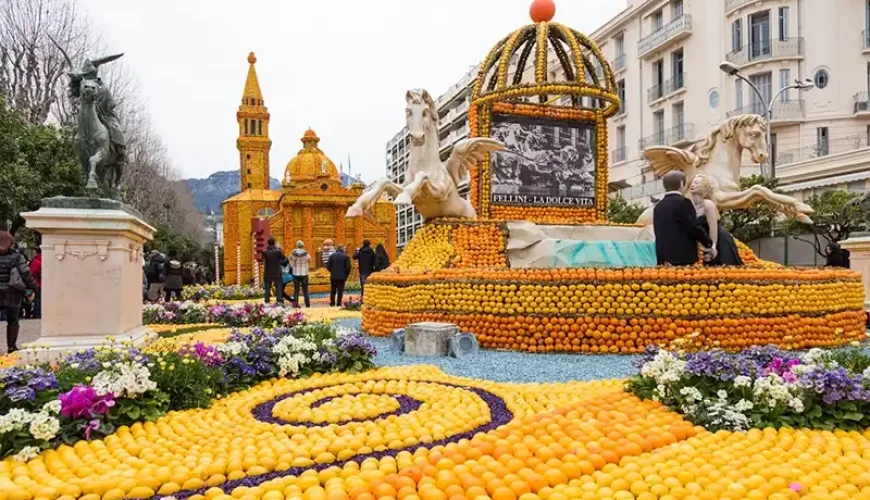 Đắm chìm trong sắc vàng rực rỡ tại Lễ hội chanh ở Pháp